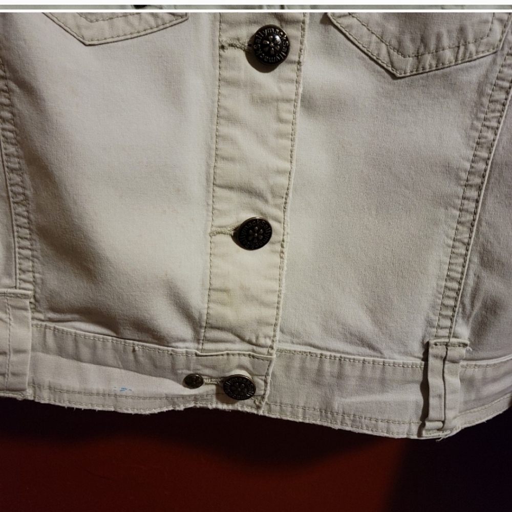 Sally Mack Junior's Cream  Cropped Jacket Size L - Picture 6 of 16